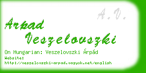 arpad veszelovszki business card