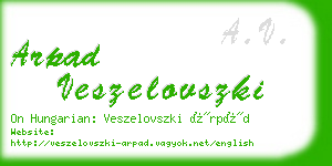 arpad veszelovszki business card